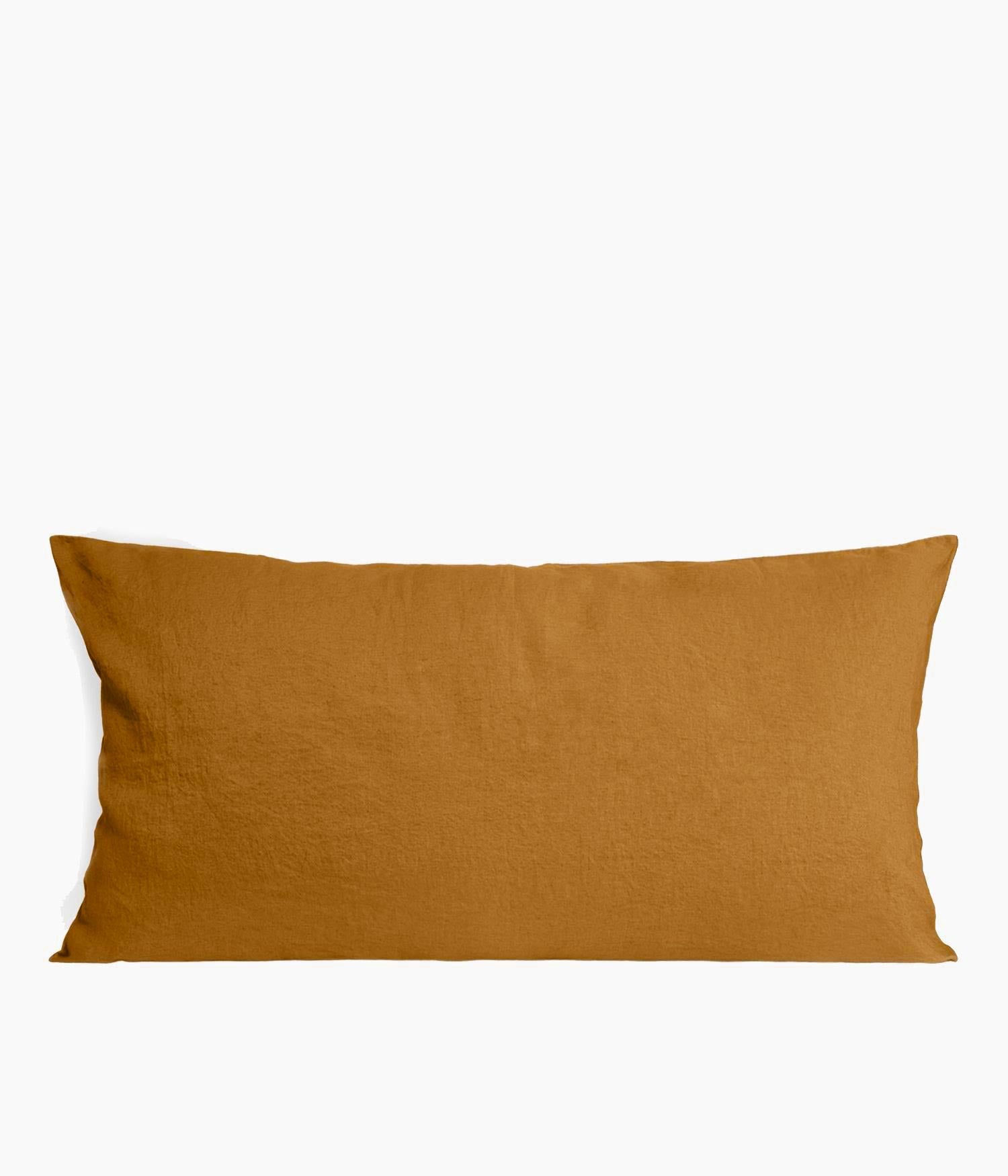 Housse de coussin 55 x 110 cm en Lin lavé - Daim