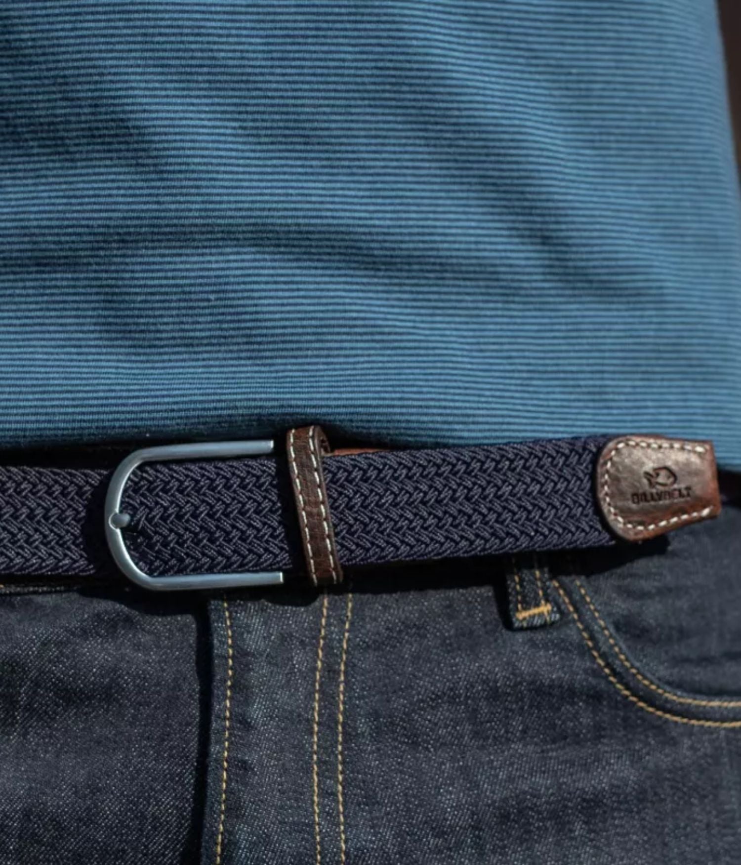 CEINTURE TRESSÉE BLEU MARINE TAILLE 2