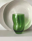 VERRE GOBELET TRIBU- VERT MOUSSE D7 H11CM