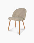 Chaise Ingrid en fausse fourrure - Beige - Pieds façon bois