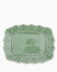 Plat flora rectangle vert L32,8 P24 H2,8cm