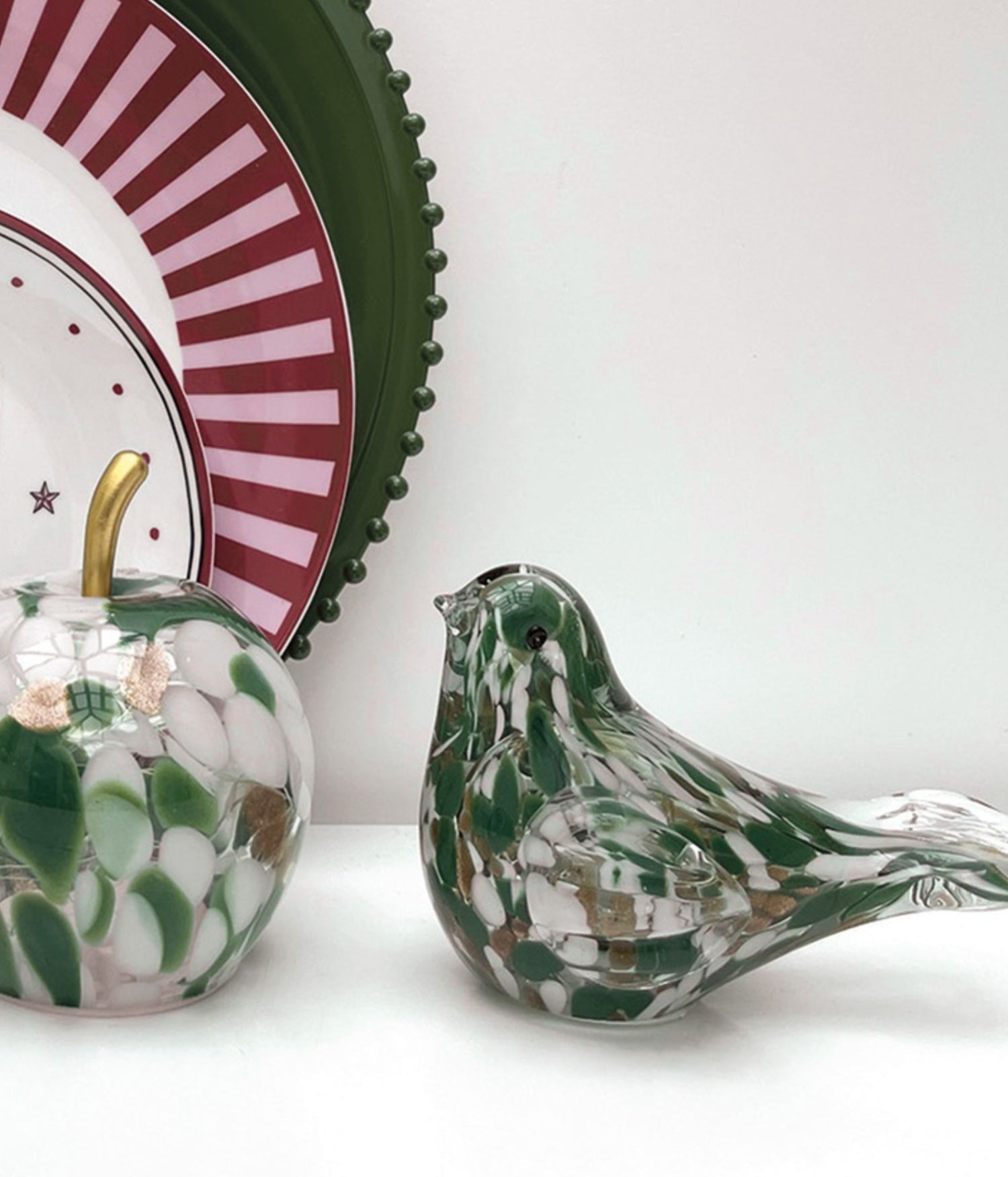 Déco LED pomme tachetée vert  à piles