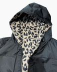 IMPER COURT MI-SAISON-NOIR LEOPARD