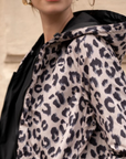 IMPER COURT MI-SAISON-NOIR LEOPARD