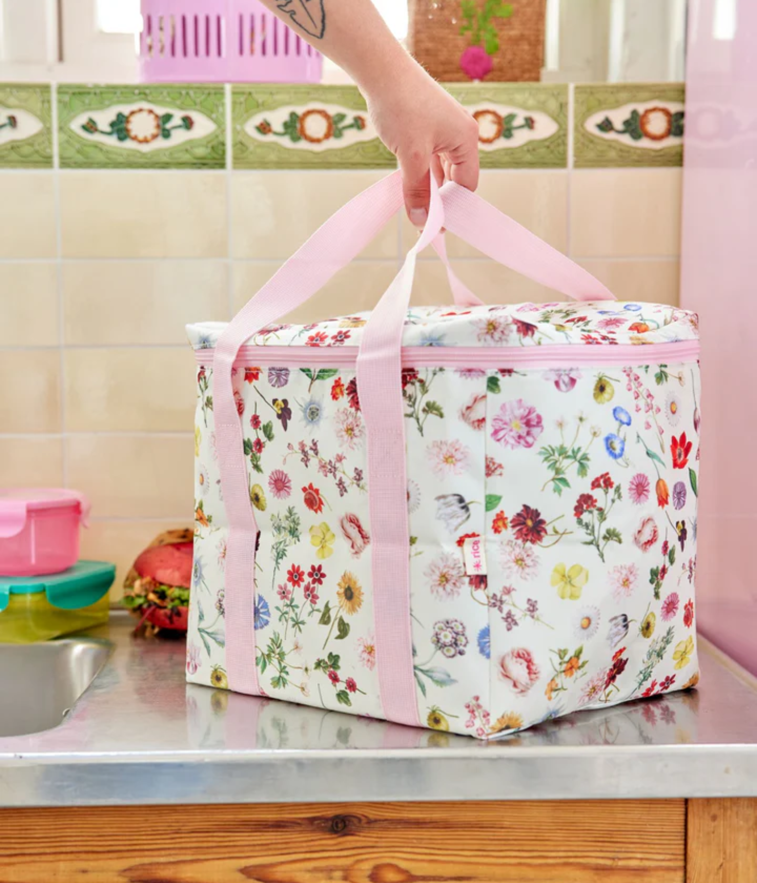 Sac isotherme - Crème - Floras Dream Print
