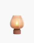 Lampe de table LED ALENNA 18x23 cm - Verre Brun