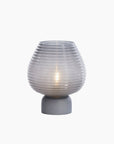 Lampe de table LED ALENNA - 22x27 cm - verre gris