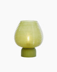 Lampe de table LED ALENNA - 22x27 cm -  verre vert