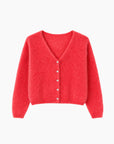 Cardigan Corail Fluo en Mohair