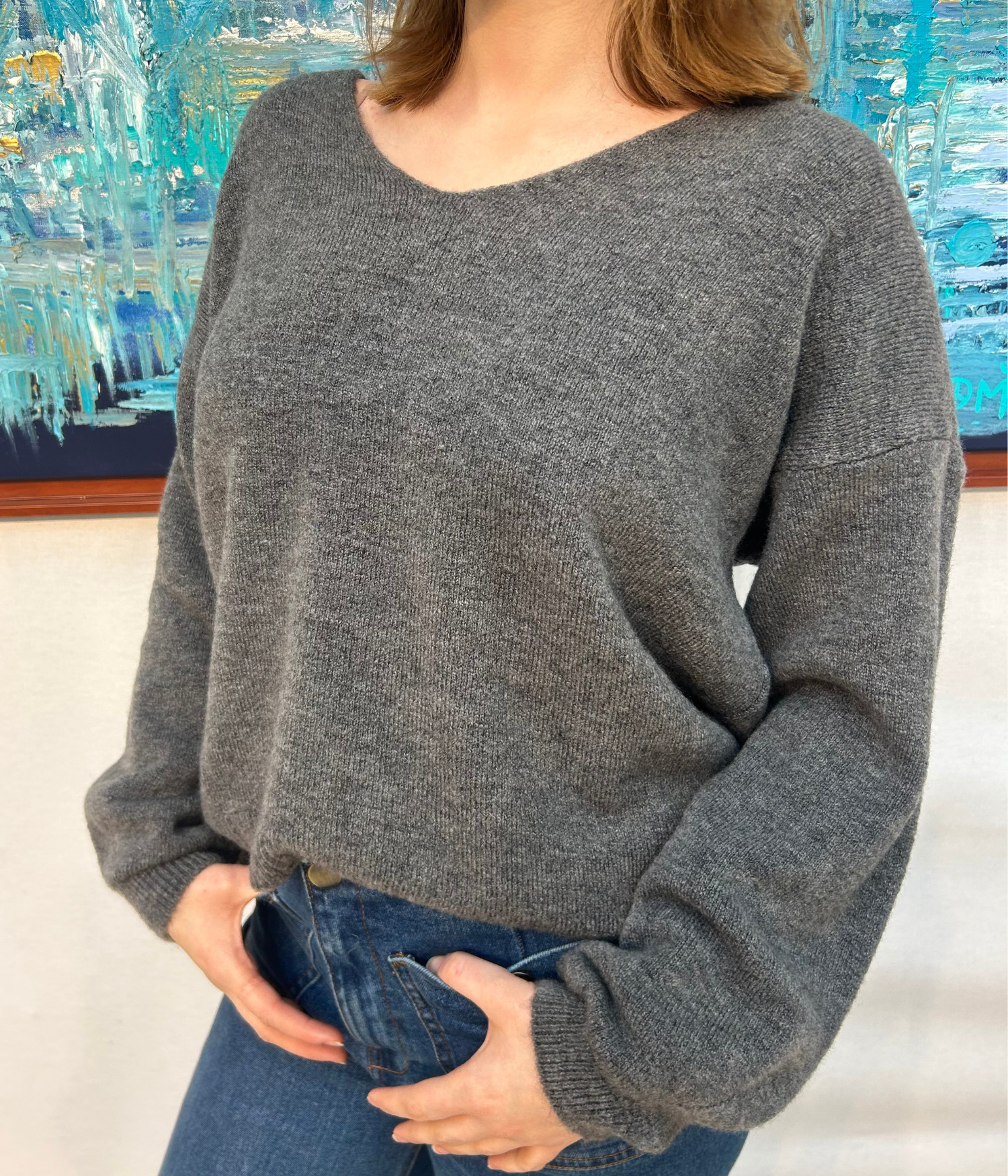 PULL DOUX- GRIS FONCE