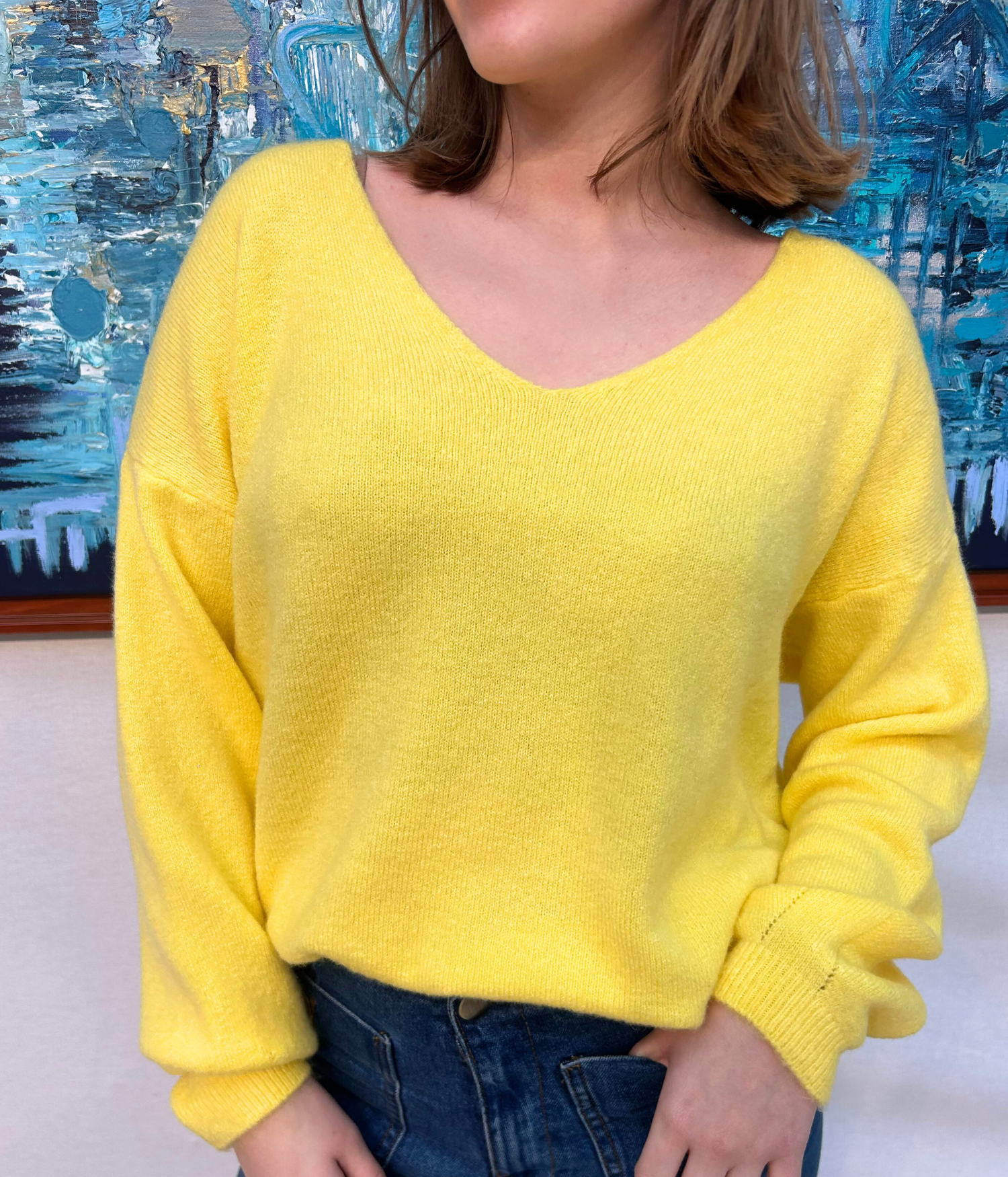 PULL DOUX- JAUNE