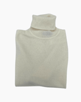 PULL COL ROULE FIN CACHEMIRE - CREME