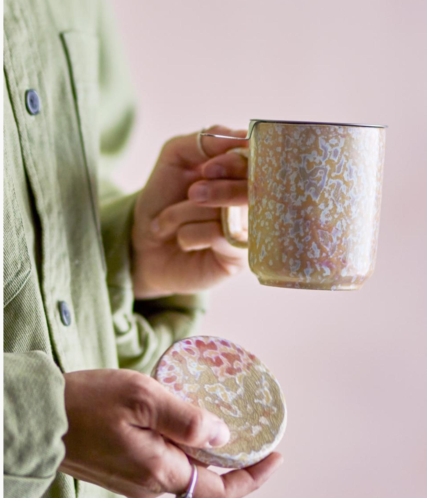 Yuma -  Tasse avec couvercle et passoire à thé - Nature - Ø8xH11,5 cm
