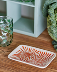 Fauni Assiette - Rouge- Grès-L15xH2xW11,5 cm