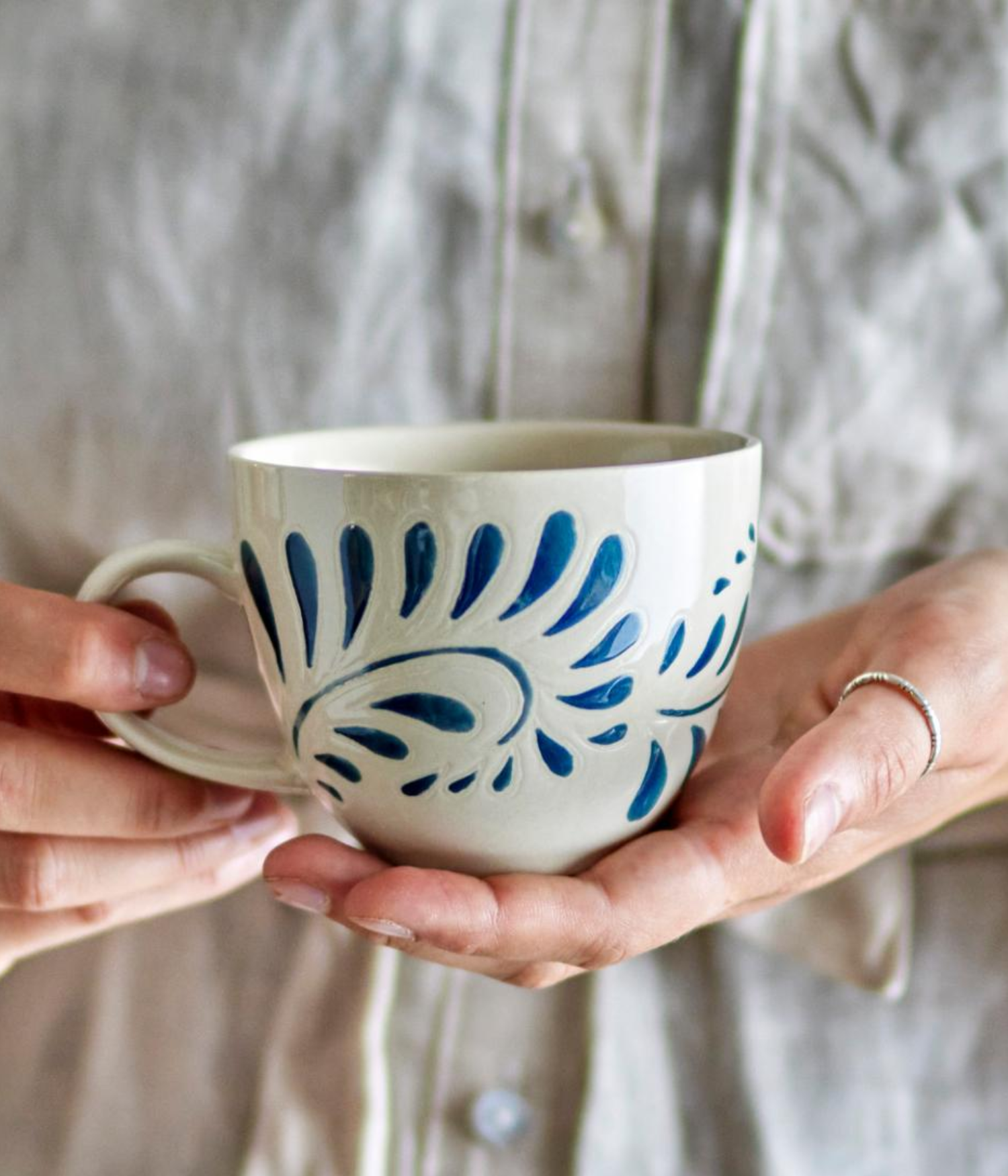 Heikki Tasse- Blue- Grès-Ø9,5xH7,5 cm