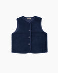 Gilet sans manches Marine – Effet bouclé