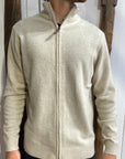 GILET FULL ZIP JAUGE - ECRU