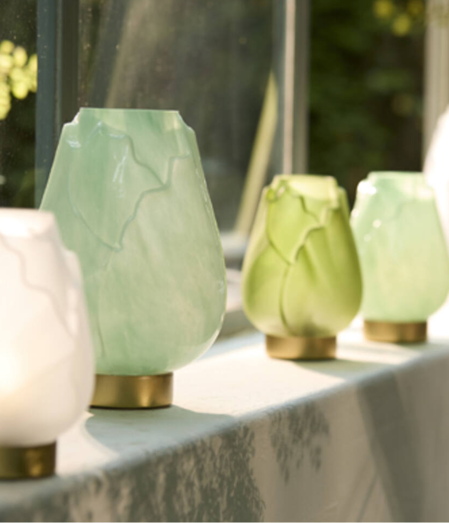 GINNY  - Lampe de table LED Ø13x19,5cm - Menthe mat+or