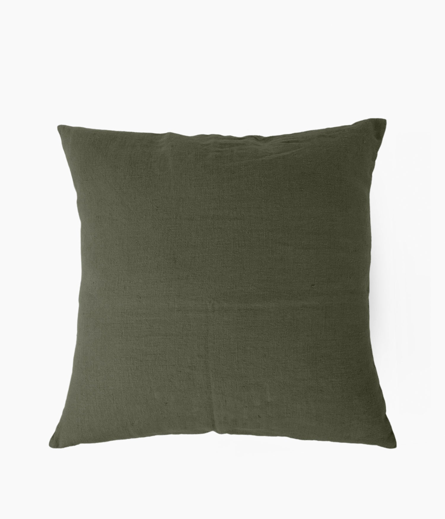 Housse de coussin 45 x 45 cm en Lin lavé - Kaki