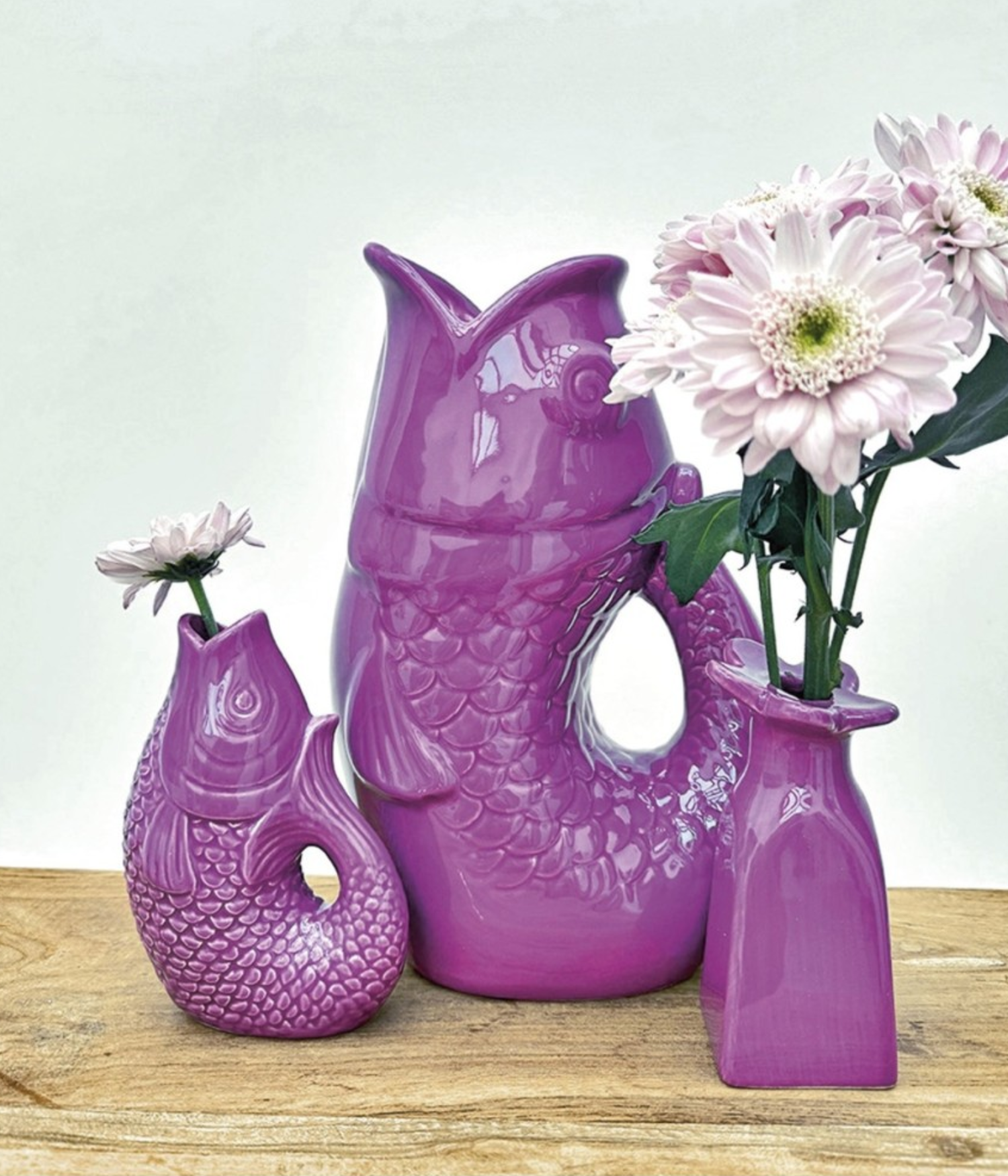 Vase ceramic Poisson pm violet L8,2 P5 H12cm