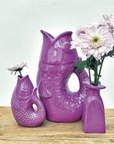 Vase ceramic Poisson pm violet L8,2 P5 H12cm