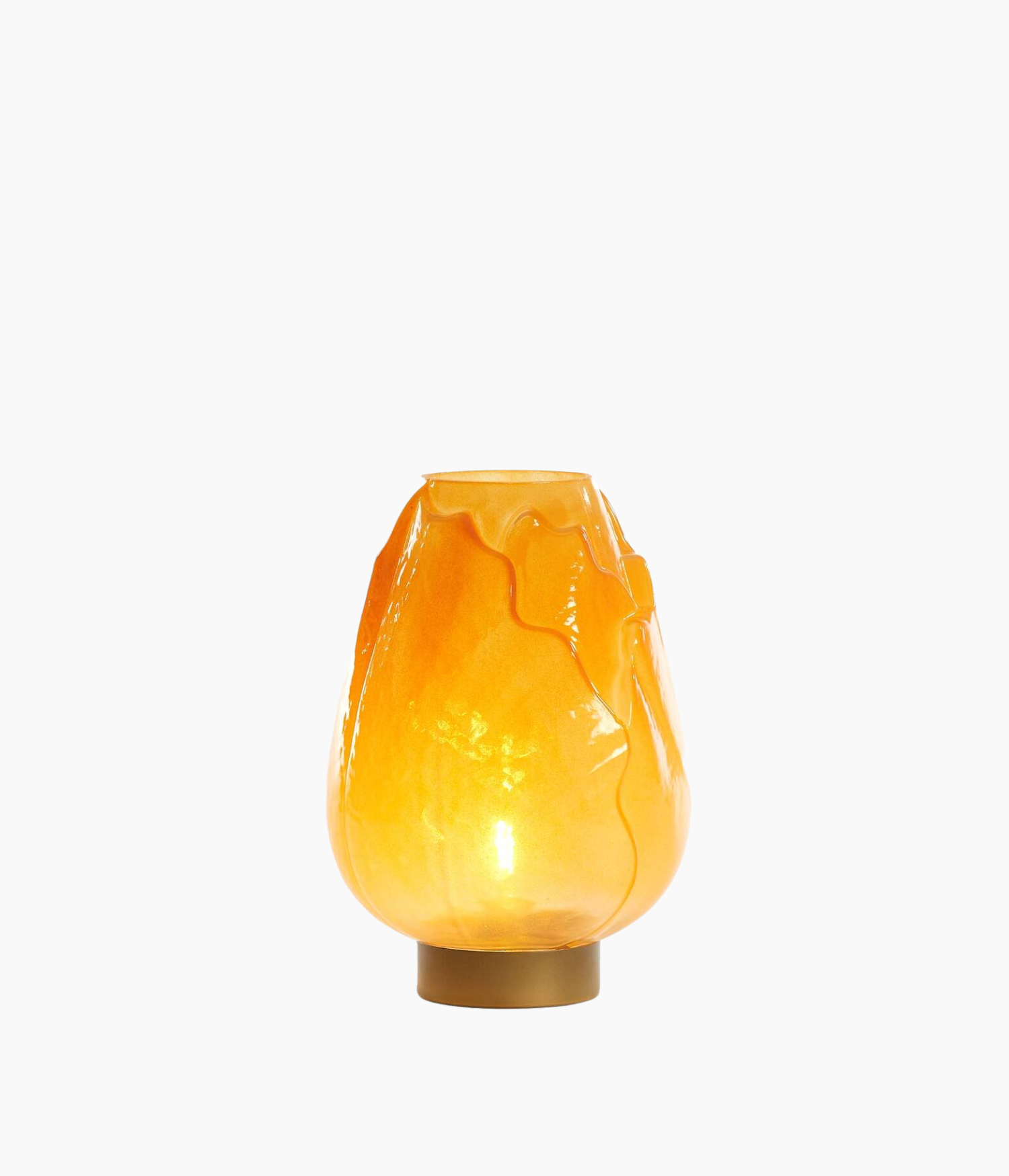 GINNY  - Lampe de table LED Ø13x19,5cm - ocr jaune lait+or