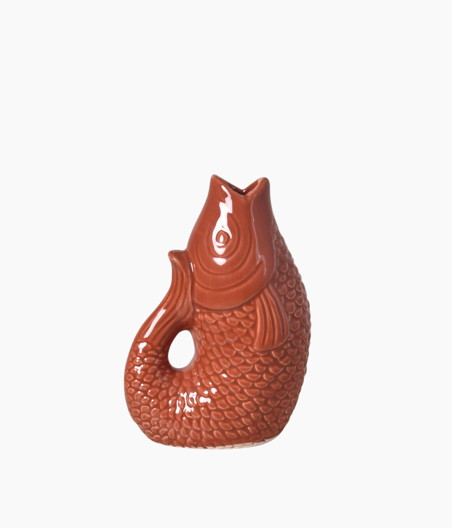 Vase ceramic Poisson pm terracotta L8,2 P5 H12cm