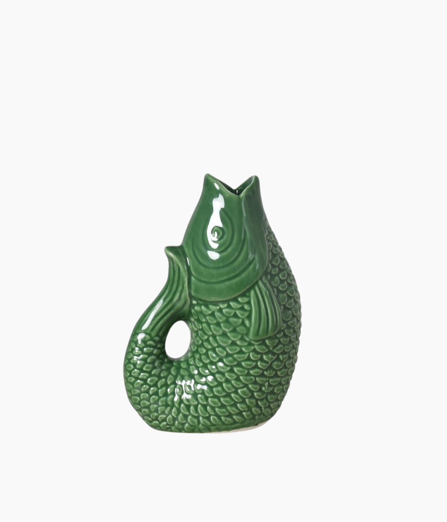 Vase ceramic Poisson pm vert L8,2 P5 H12cm