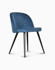 Chaise Ingrid en velours - Bleu canard