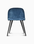 Chaise Ingrid en velours - Bleu canard