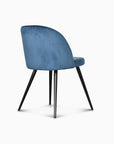 Chaise Ingrid en velours - Bleu canard