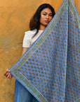 GRAND FOULARD SÉLÉNÉ - BLEU HORIZON