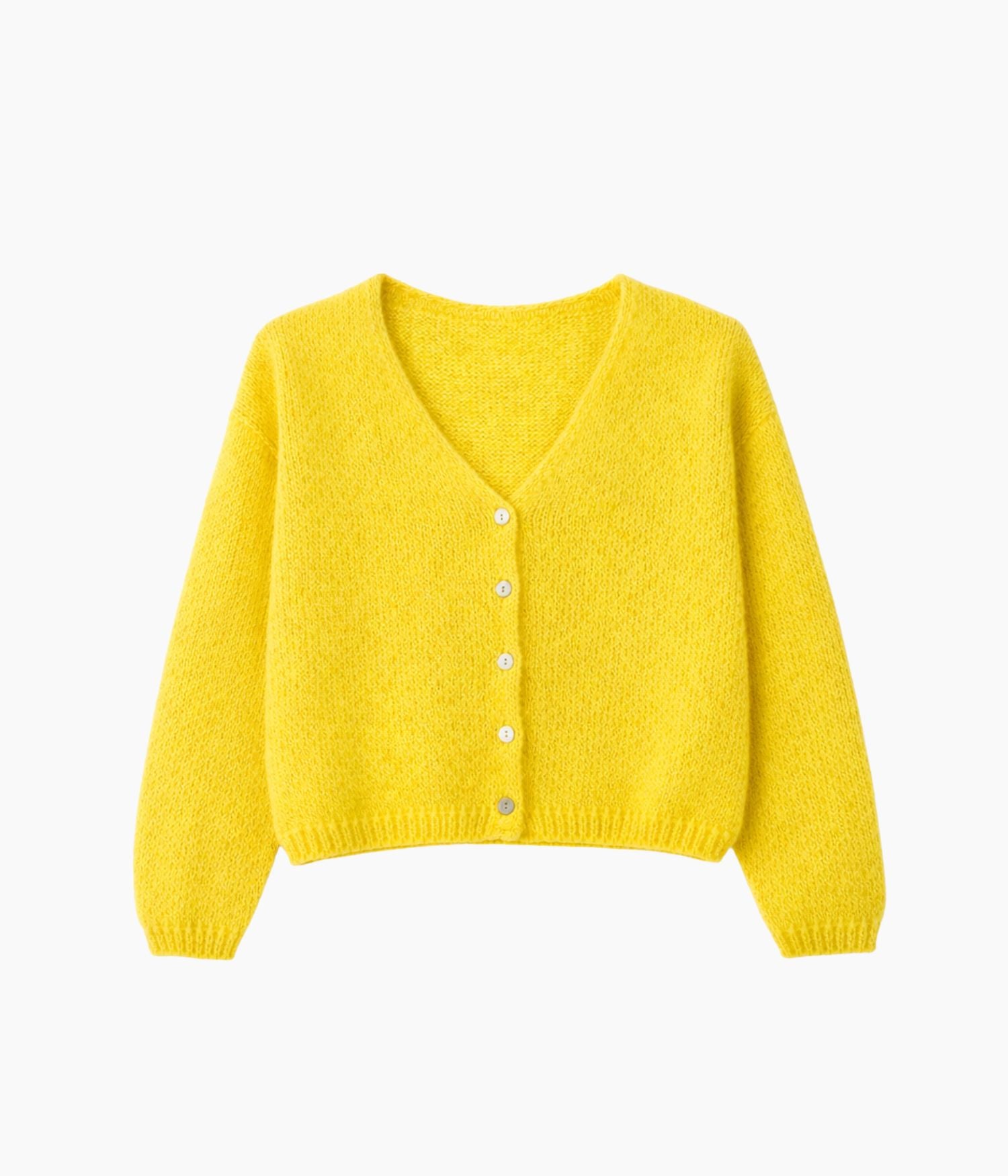 Cardigan Jaune en Mohair