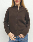CARDIGAN COL ROND 7 BOUTONS -CHOCO