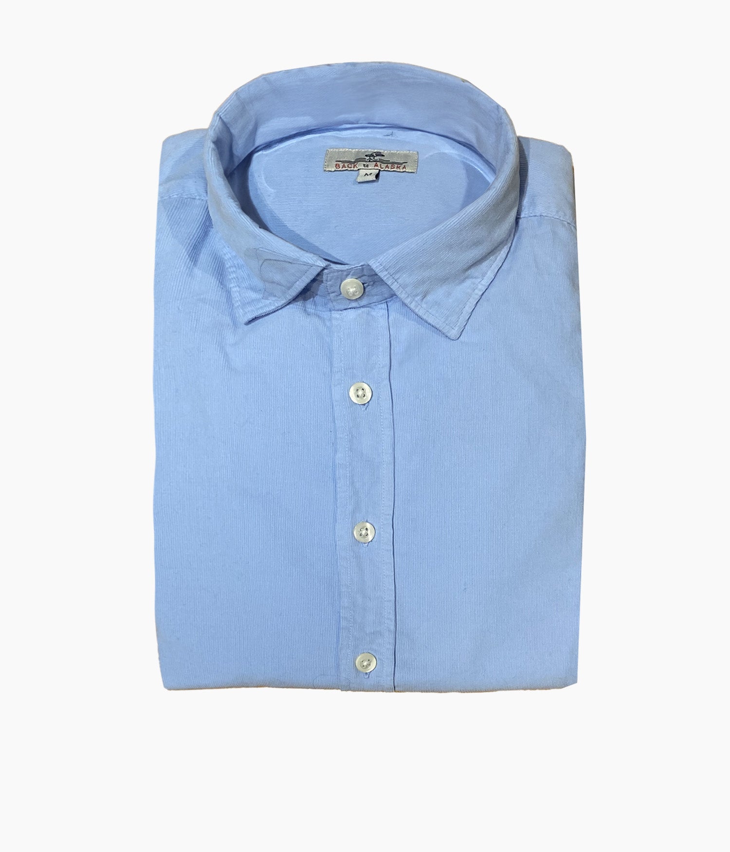 CHEMISE COL ITALIEN VELOURS - SKY