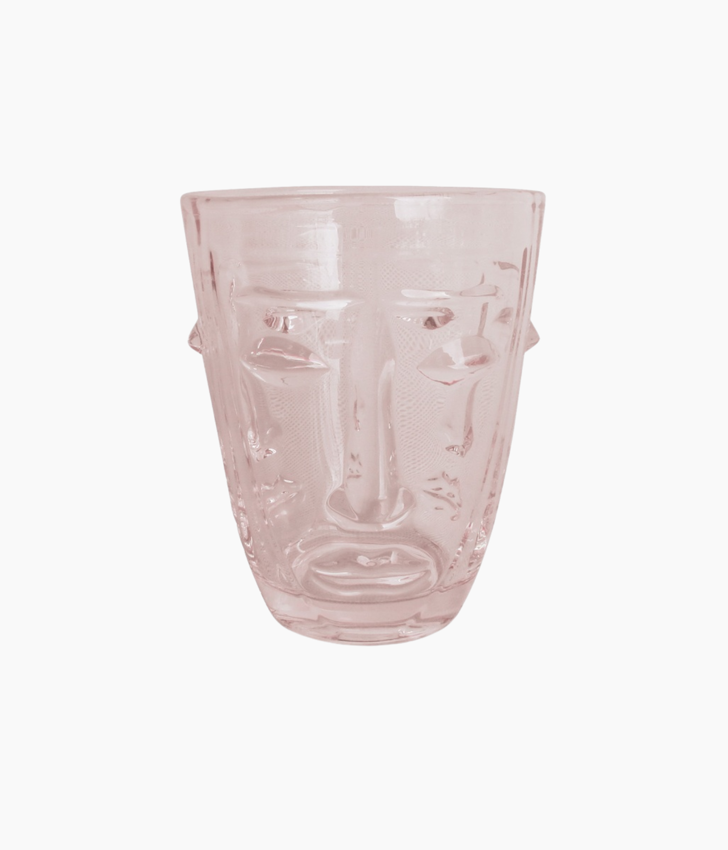 VERRE GOBELET VISAGE ROSE