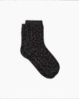 CHAUSSETTES LEOPARD -NOIR/ARGENT