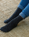 CHAUSSETTES LEOPARD -NOIR/ARGENT