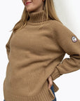PULL COL ROULE FEMME -CAMEL