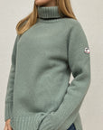 PULL COL ROULE FEMME -CELADON