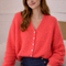 Cardigan Corail Fluo en Mohair