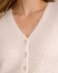Cardigan Ecru en Mohair