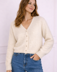 Cardigan Ecru en Mohair