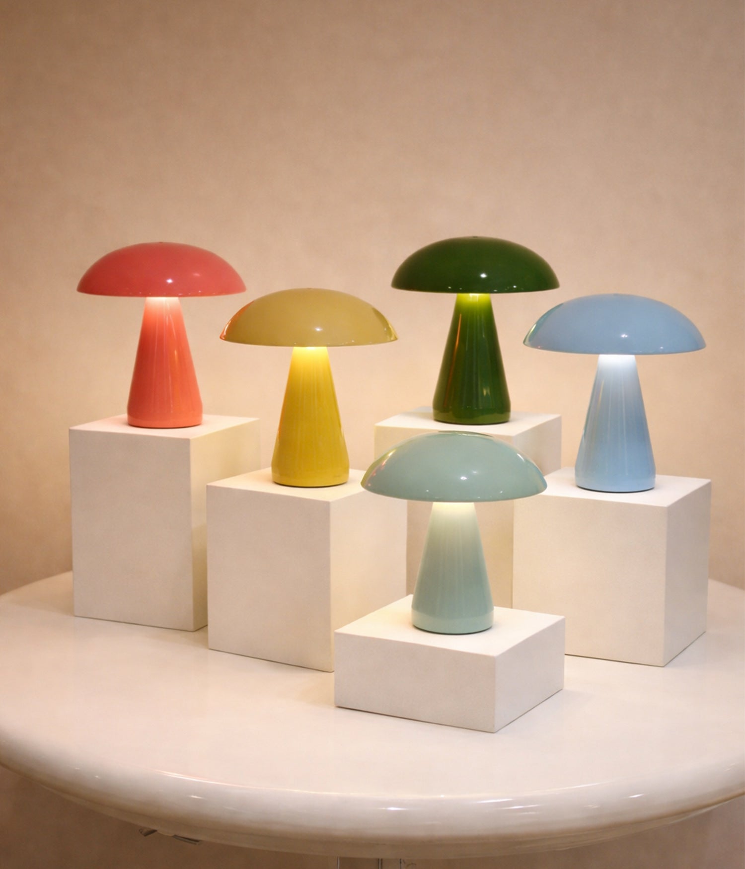 Lampe Rachel à poser LED sans fil rechargeable - Bleu ciel