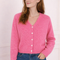 Cardigan Rose Bonbon en Mohair