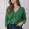 Cardigan Vert vif en Mohair